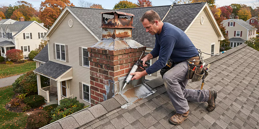 Chimney Chase Flashing Repair Pearland