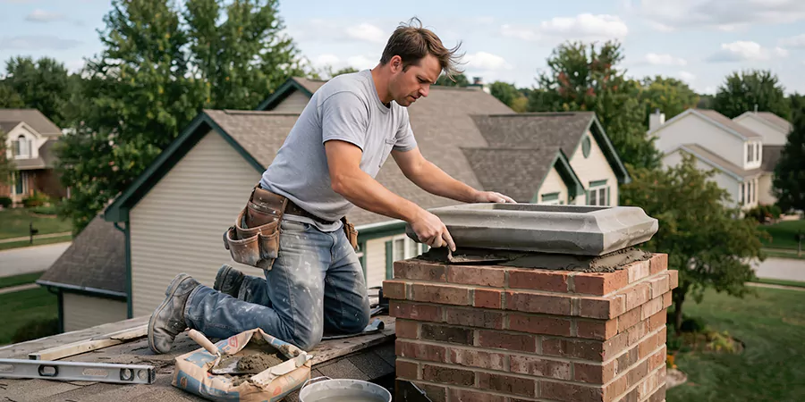Stone Chimney Crown Installation Pearland
