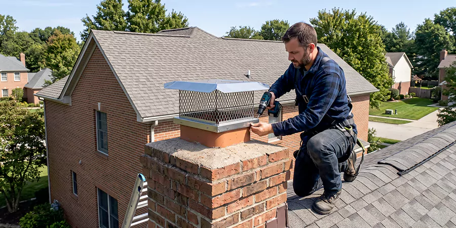 Masonry Chimney Spark Arrestor Installation Pearland
