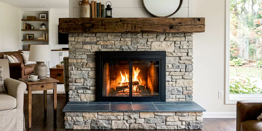 Modern and Farmhouse Fireplace Makeover Pearland