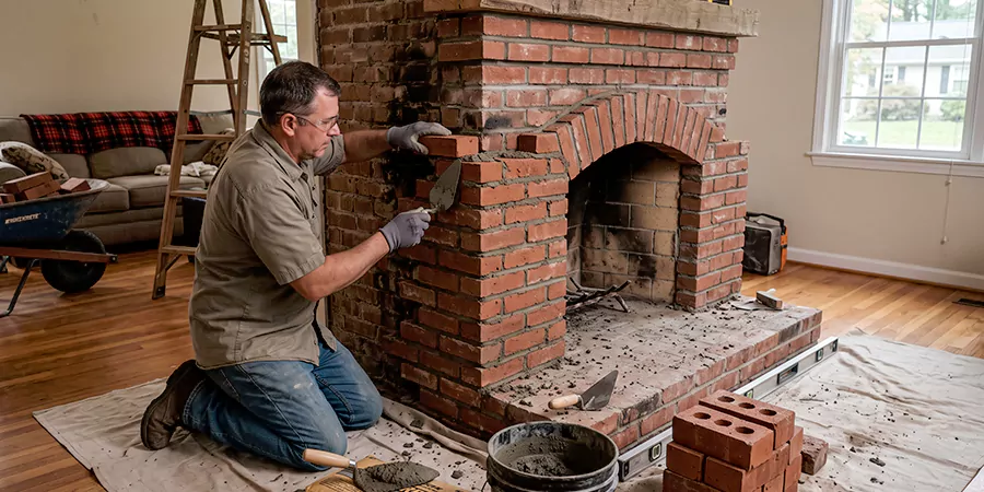 Rebuild Stone Fireplace Pearland