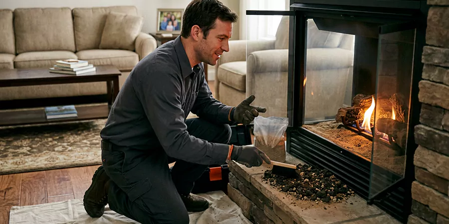 Sand and Embers for Gas Fireplace Pearland