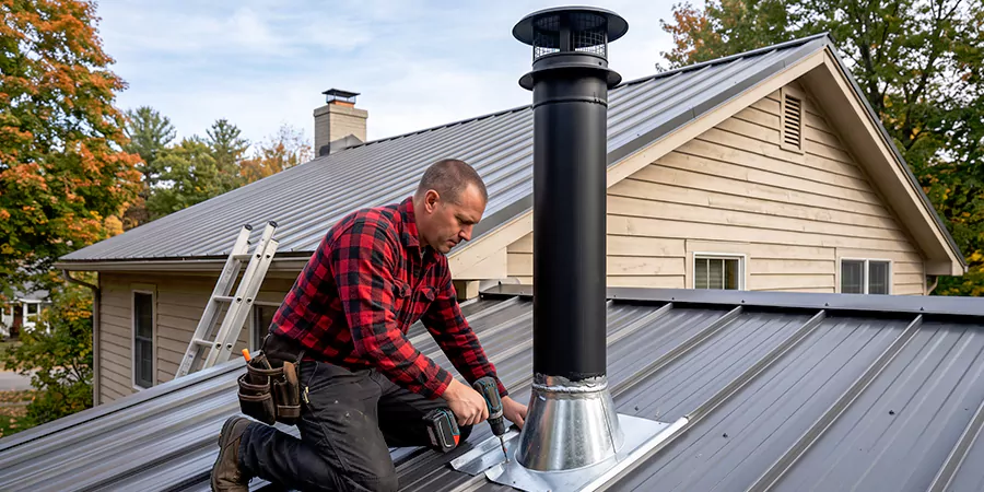 Stove Pipe Through Metal Wall or Roof Pearland